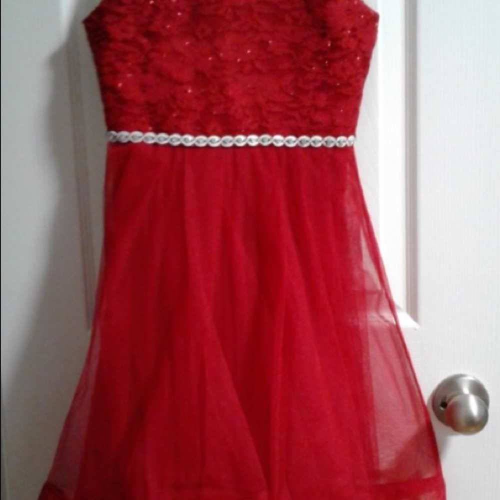 Girl's Formal Red gown with embellishments